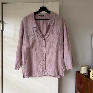 Ilana Kohn Mapes Lilac Linen Button Shirt